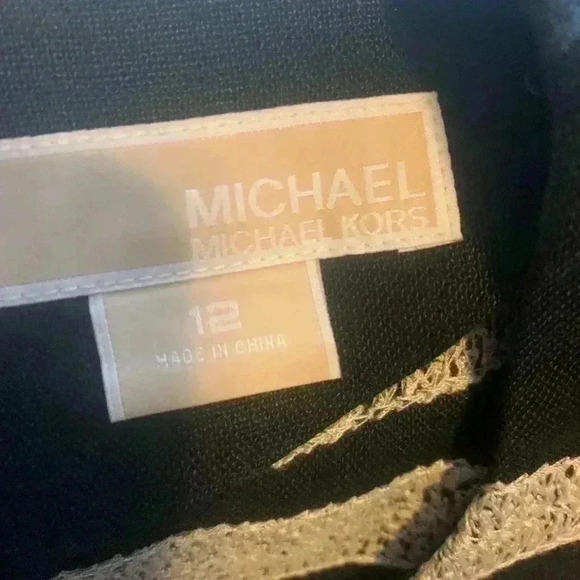 Michael Kors sleeveless 100% linen print zebra dress size 8 Black Beige. #301 - Picture 12 of 12